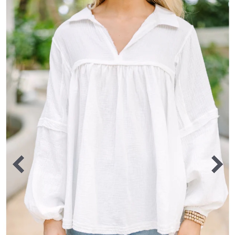 Women’s White Gauze Blouse